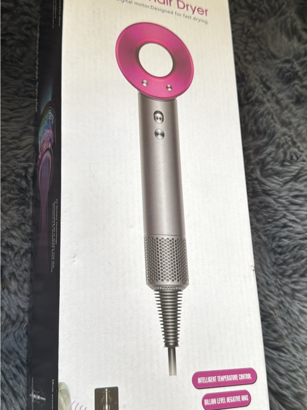 Leafless Pink and Silver Hair Dryer – High-Speed Styling